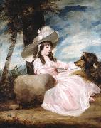 Sir Joshua Reynolds Portrait of Miss Anna Ward with Her Dog Spain oil painting artist